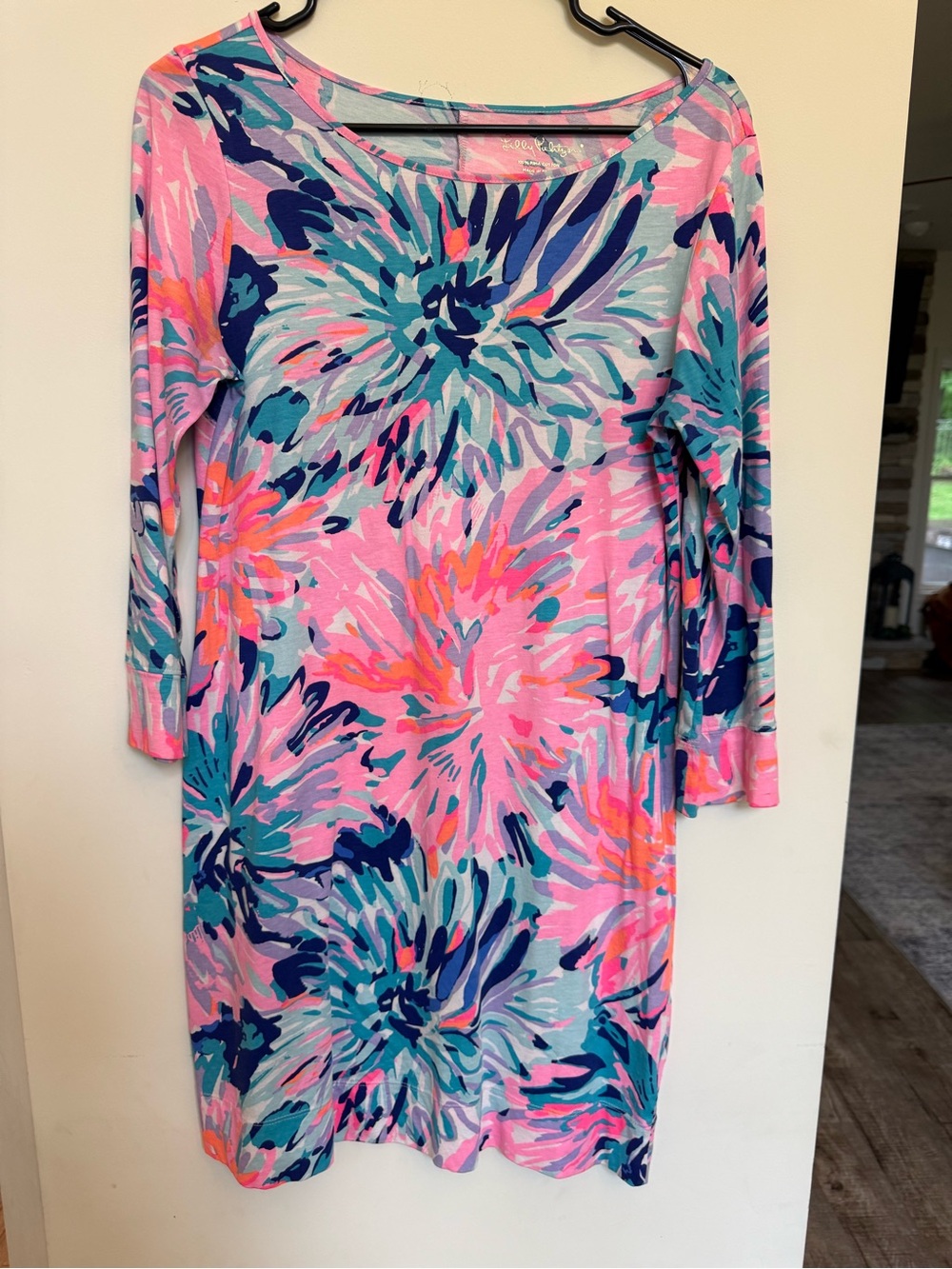 Lilly Pulitzer Pink, Teal & Navy Floral Marlowe dress